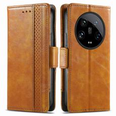 CASENEO - CASENEO Xiaomi 14 Ultra Skal PU Läder Fodral - Ljusbrun
