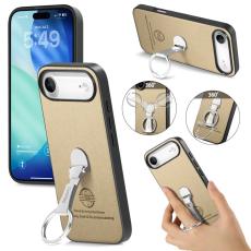 CASENEO - D.G Ming iPhone Air Fodral Fällbart Ställ Twill Läder - Khaki