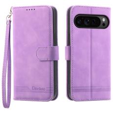 DIERFENG - DIERFENG DF-03 Flip Wallet Skal i Äkta läder - Lila