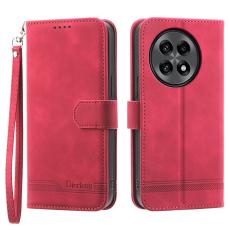 DIERFENG - DIERFENG DF-03 för OnePlus 13R 5G Fodral Äkta läder - Röd