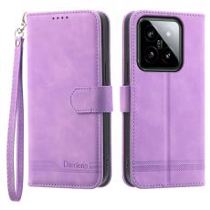 DIERFENG - DIERFENG DF-03 för Xiaomi 14 Fodral Äkta läder - Lila