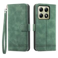 DIERFENG - DIERFENG DF-03 för Xiaomi 14T Fodral Äkta läder - Grön