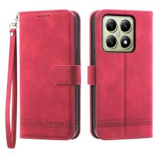 DIERFENG - DIERFENG DF-03 för Xiaomi 14T Fodral Äkta läder - Röd