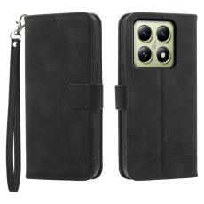 DIERFENG - DIERFENG DF-03 för Xiaomi 14T Fodral Äkta läder - Svart