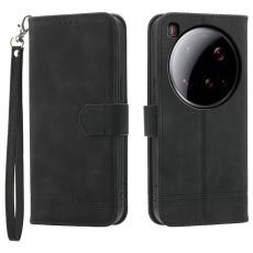 DIERFENG - DIERFENG DF-03 för Xiaomi 15 Ultra Fodral Äkta läder - Svart