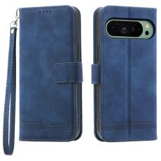 DIERFENG - DIERFENG DF-03 Fodral för Google Pixel 9 - Äkta läder - Blå