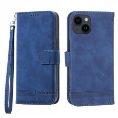 DIERFENG - DIERFENG DF-03 Fodral för iPhone 14 Äkta läder - Blå