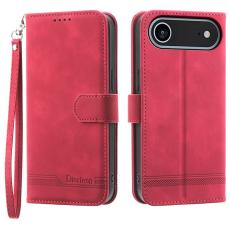 DIERFENG - DIERFENG DF-03 Fodral för iPhone Air Äkta läder - Röd