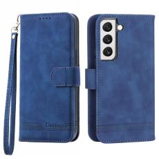 DIERFENG - DIERFENG DF-03 Fodral för Samsung Galaxy S22 5G - Äkta läder - Blå