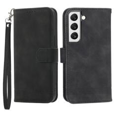 DIERFENG - DIERFENG DF-03 Fodral för Samsung Galaxy S22 5G - Äkta läder - Svart