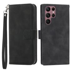DIERFENG - DIERFENG DF-03 Fodral för Samsung Galaxy S22 Ultra - PU Läder - Svart
