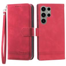 DIERFENG - DIERFENG DF-03 Fodral för Samsung Galaxy S23 Ultra - PU Läder - Röd
