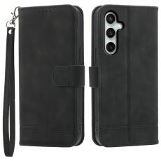 DIERFENG - DIERFENG DF-03 Fodral för Samsung Galaxy S24 FE - Äkta läder - Svart