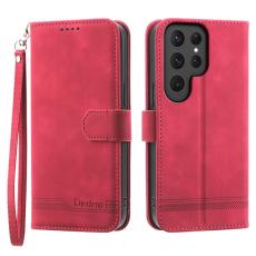 DIERFENG - DIERFENG DF-03 Fodral för Samsung Galaxy S24 Ultra - Röd PU Läder