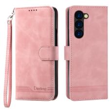 DIERFENG - DIERFENG DF-03 Fodral för Samsung Galaxy Z Fold6 5G - Äkta läder - Rosa