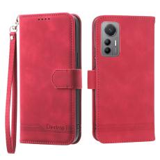 DIERFENG - DIERFENG DF-03 Fodral för Xiaomi 12 Pro 5G - PU Läder - Röd
