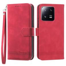DIERFENG - DIERFENG DF-03 Fodral för Xiaomi 13 Pro 5G PU Läder - Röd