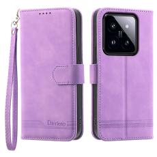 DIERFENG - DIERFENG DF-03 Fodral för Xiaomi 14 Pro - Scratch-resistant PU Läder - Lila