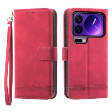 DIERFENG - DIERFENG DF-03 Fodral för Xiaomi 17 Pro Äkta läder - Röd
