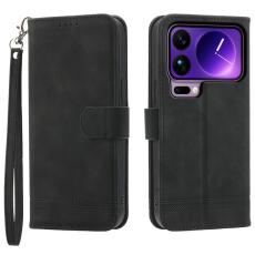 DIERFENG - DIERFENG DF-03 Fodral för Xiaomi 17 Pro Max Äkta läder - Svart