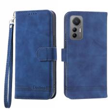 DIERFENG - DIERFENG DF-03 Fodral i Äkta Läder - Blå för Xiaomi 12T 5G