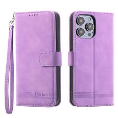DIERFENG - DIERFENG DF-03 Fodral i Äkta Läder för iPhone 12 Pro Max - Lila