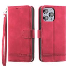 DIERFENG - DIERFENG DF-03 Fodral i Äkta Läder för iPhone 12 Pro Max - Röd