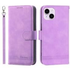 DIERFENG - DIERFENG DF-03 Fodral i PU-läder för iPhone 15 - Lila