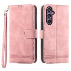 DIERFENG - DIERFENG DF-03 Fodral PU Leather Flip - Rosa för Samsung Galaxy S24+