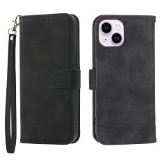 DIERFENG - DIERFENG DF-03 iPhone 14 Plus Fodral Äkta läder - Svart