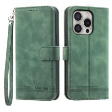 DIERFENG - DIERFENG DF-03 iPhone 16 Pro Fodral Äkta läder - Grön