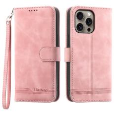 DIERFENG - DIERFENG DF-03 iPhone 16 Pro Max Wallet Fodral Äkta läder - Pink