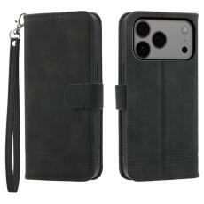 DIERFENG - DIERFENG DF-03 iPhone 17 Pro Max Fodral Äkta läder - Svart