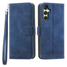 DIERFENG - DIERFENG DF-03 Samsung Galaxy A36 5G Fodral Äkta läder - Blå