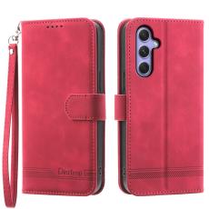 DIERFENG - DIERFENG DF-03 Samsung Galaxy A55 5G Fodral Äkta läder - Röd