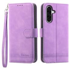 DIERFENG - DIERFENG DF-03 Samsung Galaxy A56 5G Fodral Äkta läder - Lila