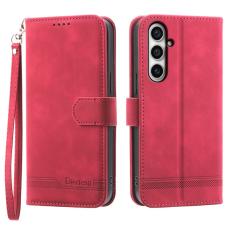 DIERFENG - DIERFENG DF-03 Samsung Galaxy S23 FE Fodral Äkta läder - Röd