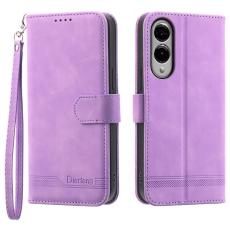 DIERFENG - DIERFENG DF-03 Samsung Galaxy S25 Edge Fodral Äkta läder - Lila