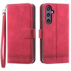 DIERFENG - DIERFENG DF-03 Samsung Galaxy S25 Fodral Äkta läder - Röd