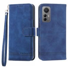 DIERFENG - DIERFENG DF-03 Xiaomi 12 Lite 5G Fodral Äkta läder - Blå