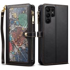 ESEBLE - ESEBLE Samsung Galaxy S24 Ultra Fodral Äkta läder - Svart