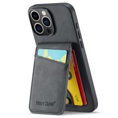 FIERRE SHANN - FIERRE SHANN 023 iPhone 16 Pro Fodral Äkta läder - Svart