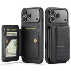 FIERRE SHANN - FIERRE SHANN 024 iPhone 17 Pro Fodral Äkta läder - Svart