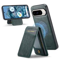 FIERRE SHANN - FIERRE SHANN 025 Fodral för Google Pixel 9 Pro XL Äkta läder - Grön