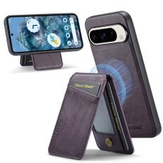 FIERRE SHANN - FIERRE SHANN 025 Fodral för Google Pixel 9 Pro XL Äkta läder - Lila