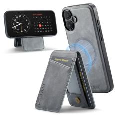 FIERRE SHANN - FIERRE SHANN 025 Fodral för iPhone 17 Äkta läder - Grå