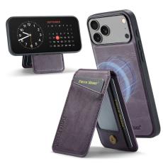 FIERRE SHANN - FIERRE SHANN 025 Fodral för iPhone 17 Pro Max Äkta läder - Lila