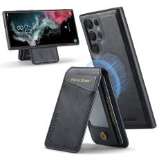 FIERRE SHANN - FIERRE SHANN 025 Fodral för Samsung Galaxy S22 Ultra 5G - Äkta läder - Svart