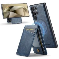 FIERRE SHANN - FIERRE SHANN 025 Fodral för Samsung Galaxy S24 Ultra - Äkta läder - Blå