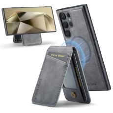 FIERRE SHANN - FIERRE SHANN 025 Fodral för Samsung Galaxy S24 Ultra - Äkta läder - Grå